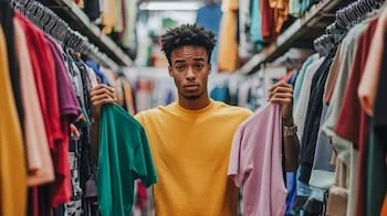Indecisión al escoger ropa de varios colores, explorando combinaciones y estilos en la moda diaria. – (Imagen Ilustrativa Infobae)