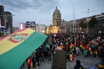 Manifestación en La Paz, Bolivia, para reclamar acciones que pongan fin a los conflictos sociales. 9 de junio de 2026. REUTERS/Claudia Morales