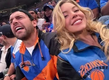 Sydney Sweeney y Scooter Braun en el Juego 4 de las Finales de la NBA