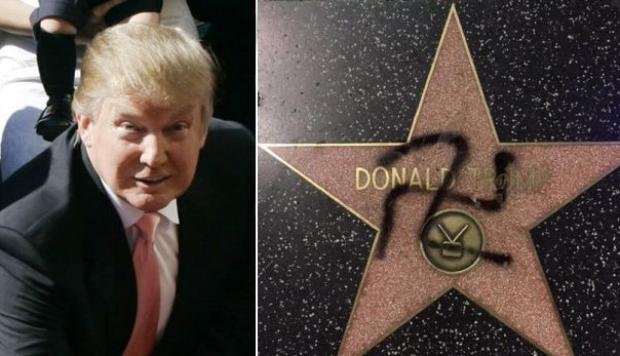 Los años de cárcel que arriesga un latino tras pintar esvástica en estrella de Trump en Hollywood