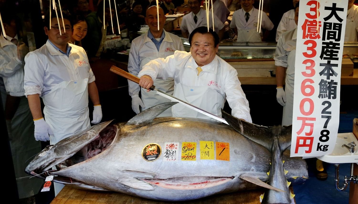 Un atún de 278 kilos alcanzó el precio récord de 3,1 millones de dólares en una subasta