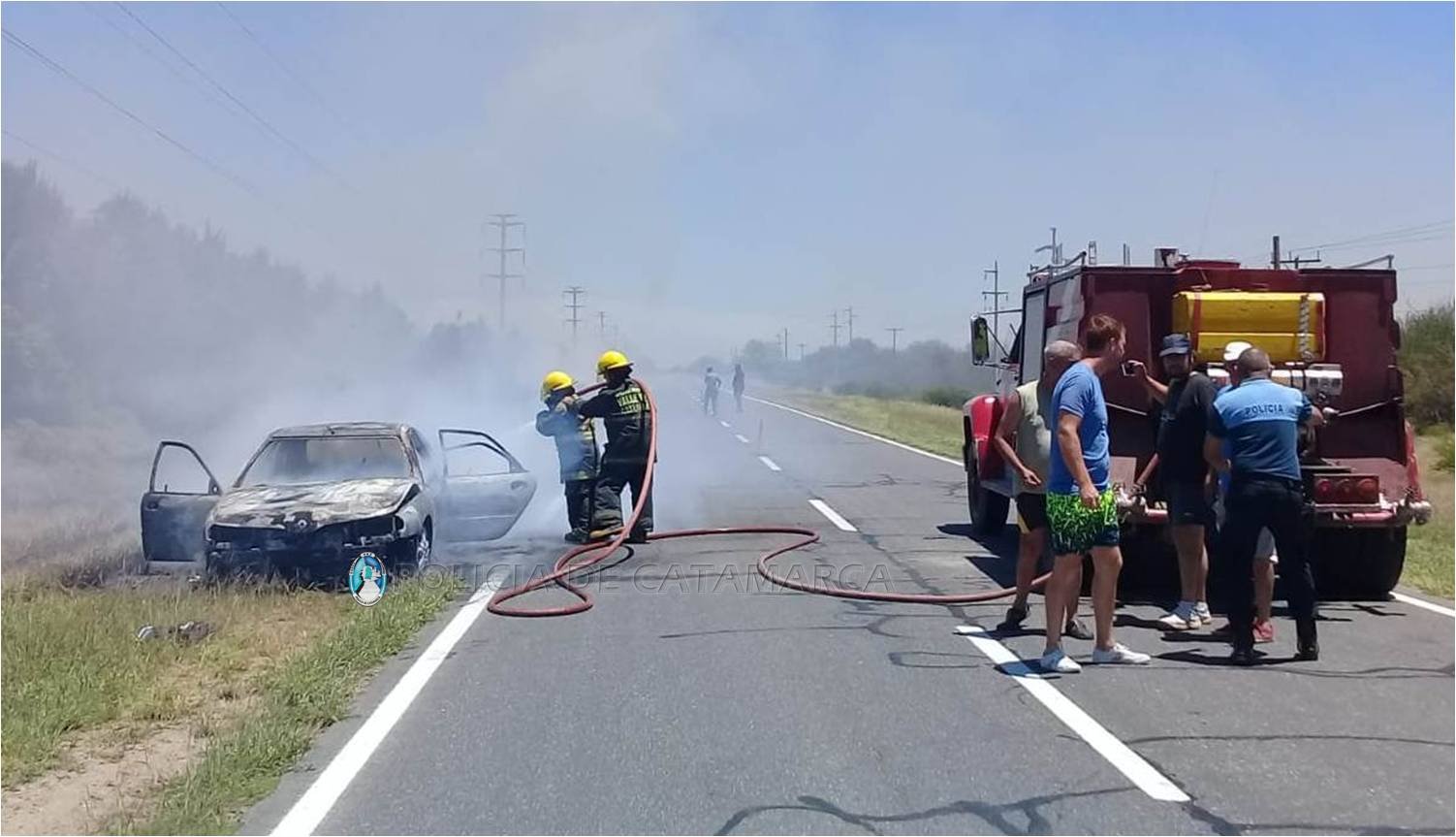 Se incendió un auto en Valle Viejo