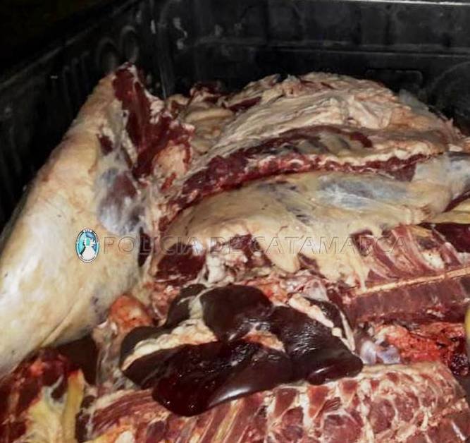 Secuestran carne vacuna en un puesto caminero de Capayán