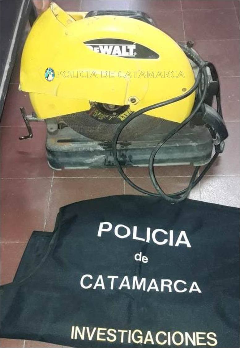 Tras un allanamiento en Valle Viejo recuperan una sierra eléctrica sustraída en la Capital