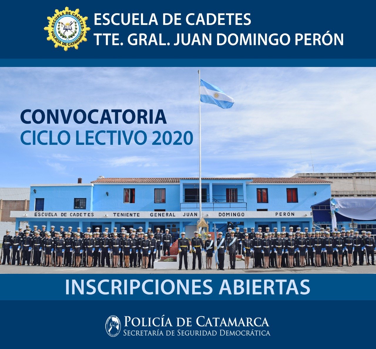 Abrirán las inscripciones para el ingreso a la Escuela de Cadetes “Tte. Gral. Juan Domingo Perón”