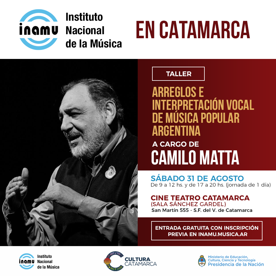 Invitación al taller “arreglos e interpretación vocal de música popular argentina”