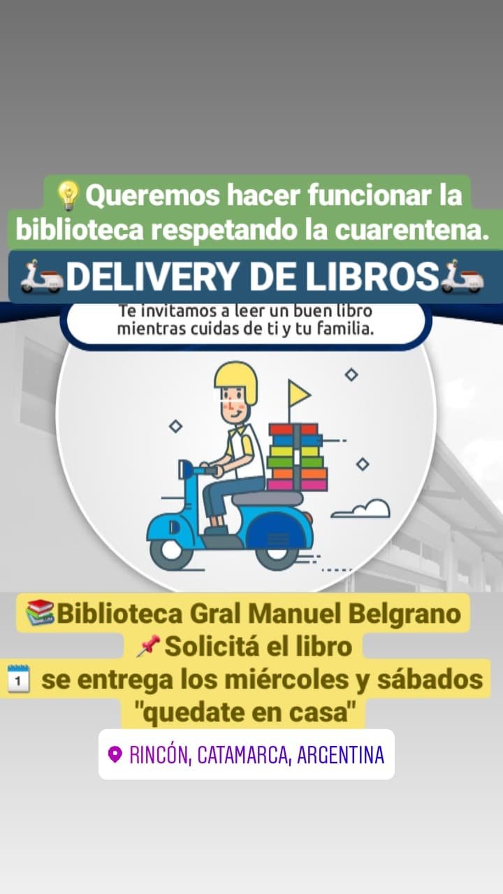 Delivery gratuito de libros, la iniciativa de una biblioteca popular en Rincón