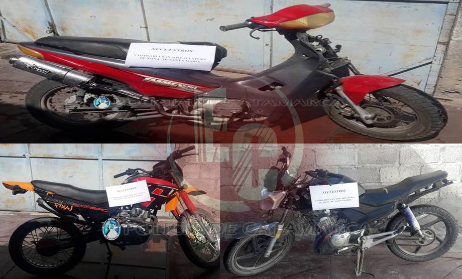 Arrestan a una pareja y secuestran tres motos en Santa María