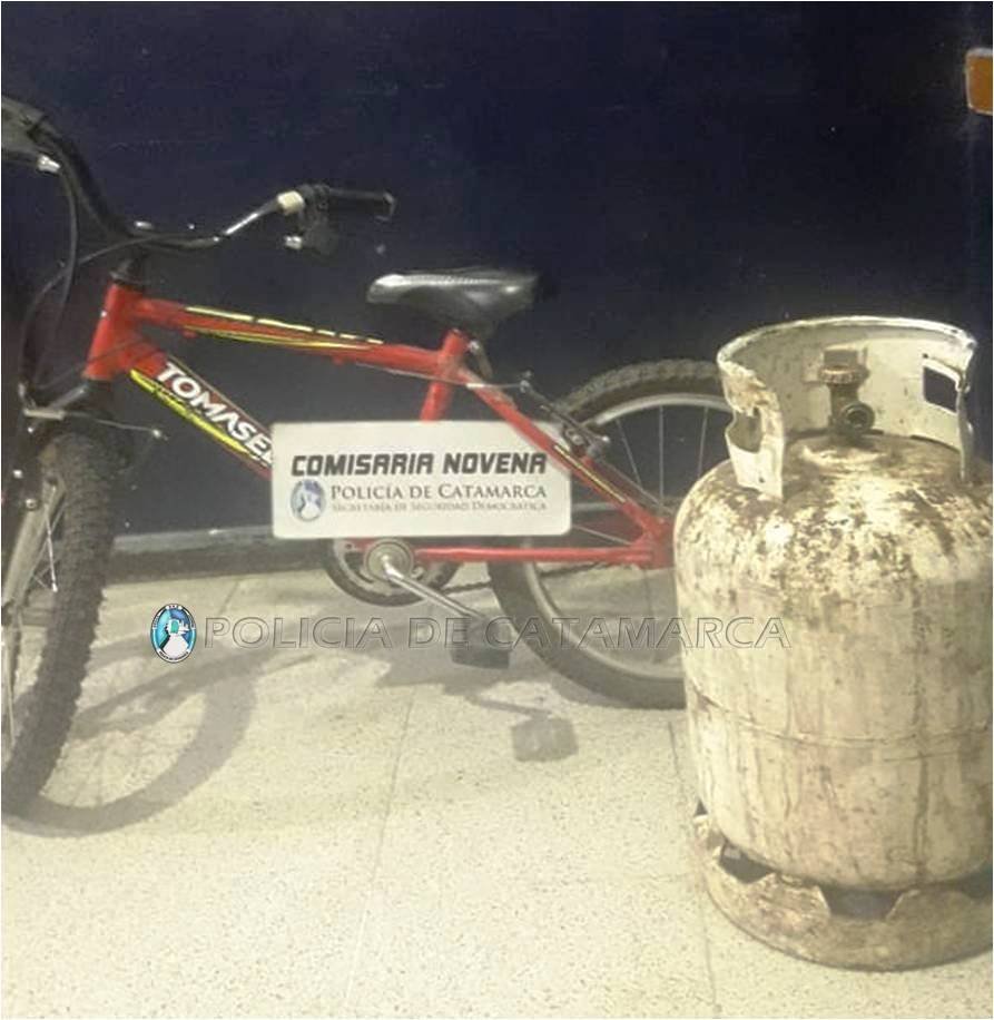 Recuperan una garrafa de gas, una bicicleta y detienen a un joven en el sur de la Capital