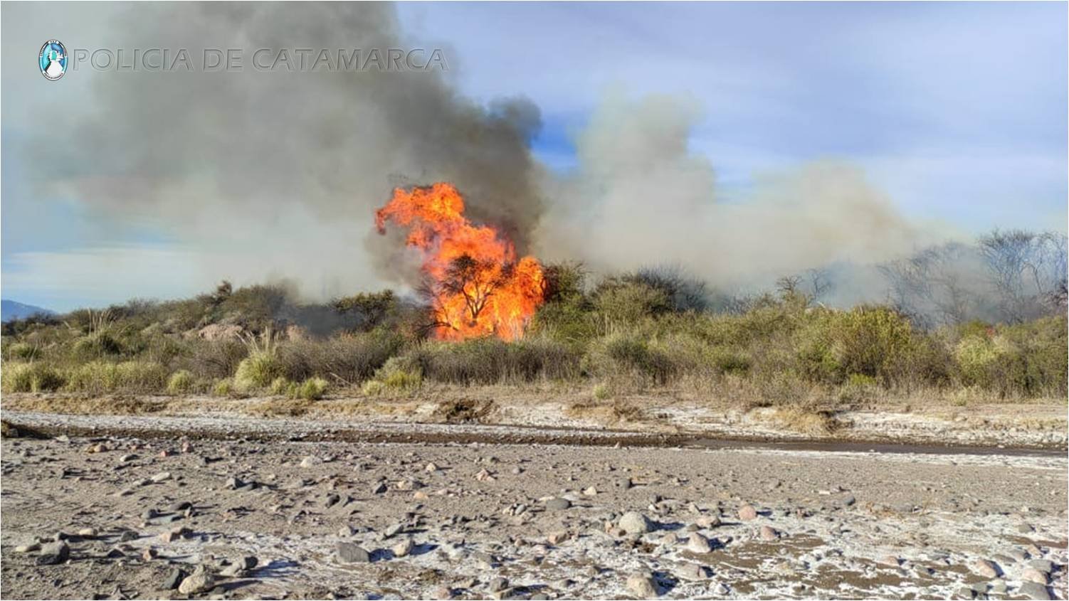 Incendio de pastizales en Belén