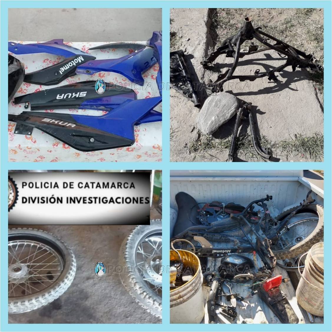 Arrestan a dos personas, recuperan una motocicleta y varias motopartes sustraídas en la Capital