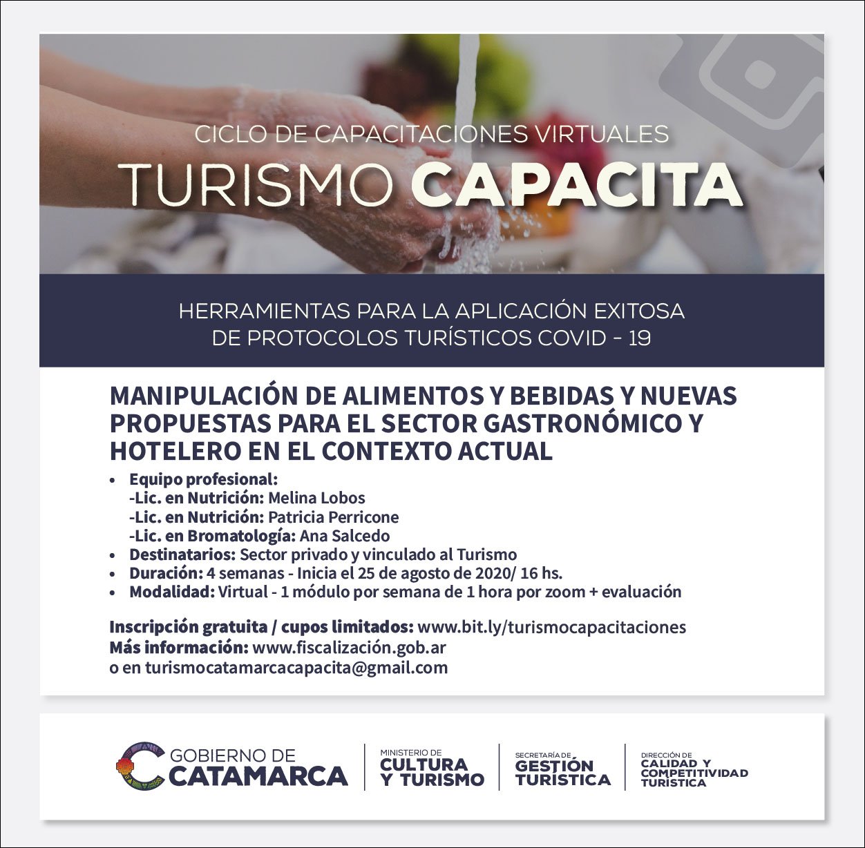 Curso en manipulación de alimentos y bebidas en el contexto de pandemia