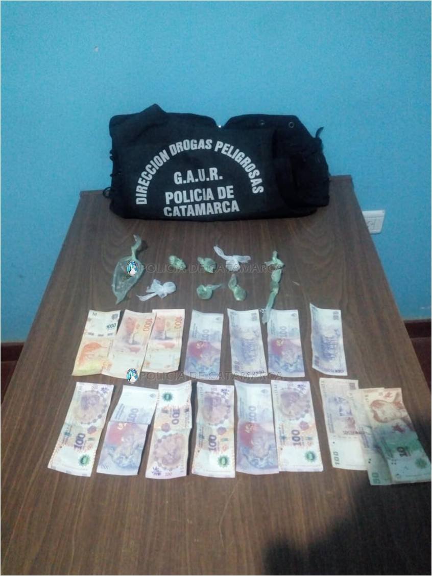 Secuestran droga y dinero en efectivo en Belén