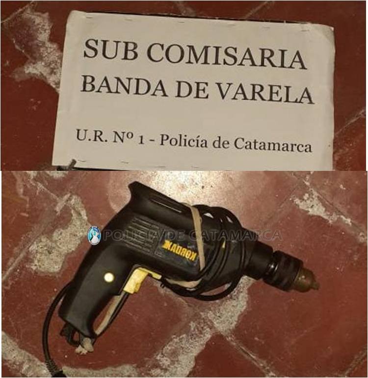 Arrestan a dos jóvenes, secuestran una moto y un taladro de dudosa procedencia en Banda de Varela