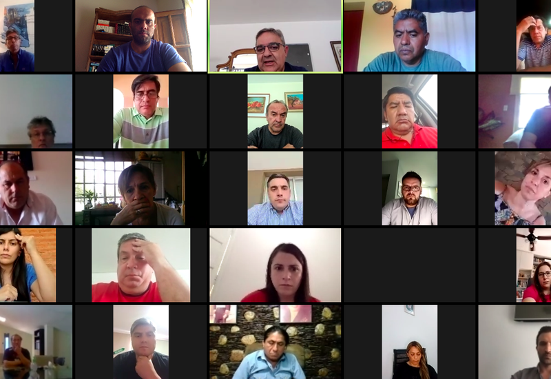 El gobernador Raúl Jalil mantuvo una reunión virtual con todo el equipo de gobierno e intendentes municipales