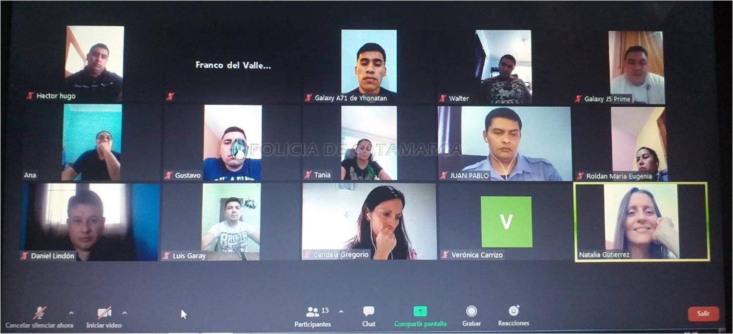 Policías participaron de un taller virtual brindado por personal de la División Gabinete Psicológico de la Institución