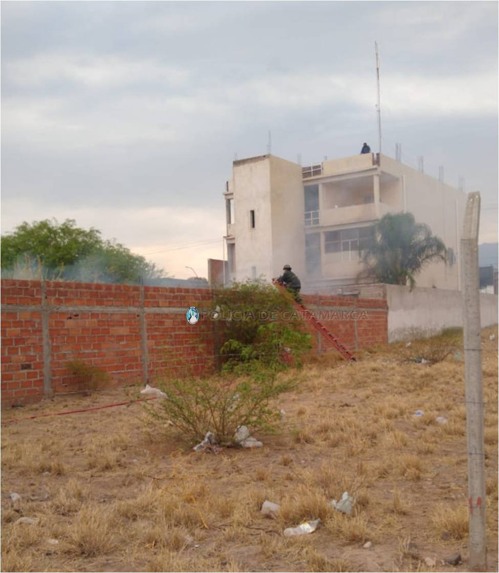 Policías sofocaron un incendio de pastizales