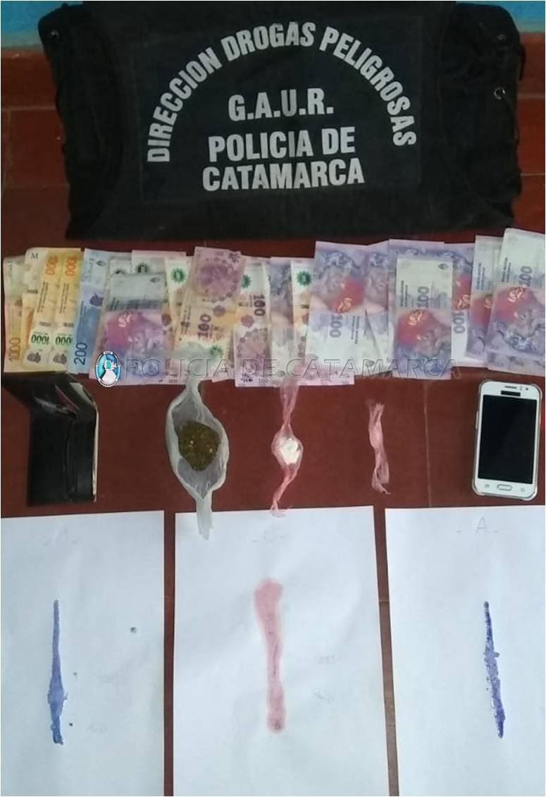 Arrestan a una persona, secuestran droga y dinero en efectivo en Belén