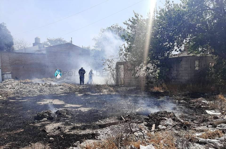 Incendio de pastizales en la Capital