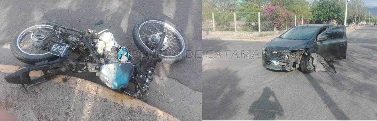 En el sector norte de la Capital un auto y una moto protagonizaron un siniestro vial