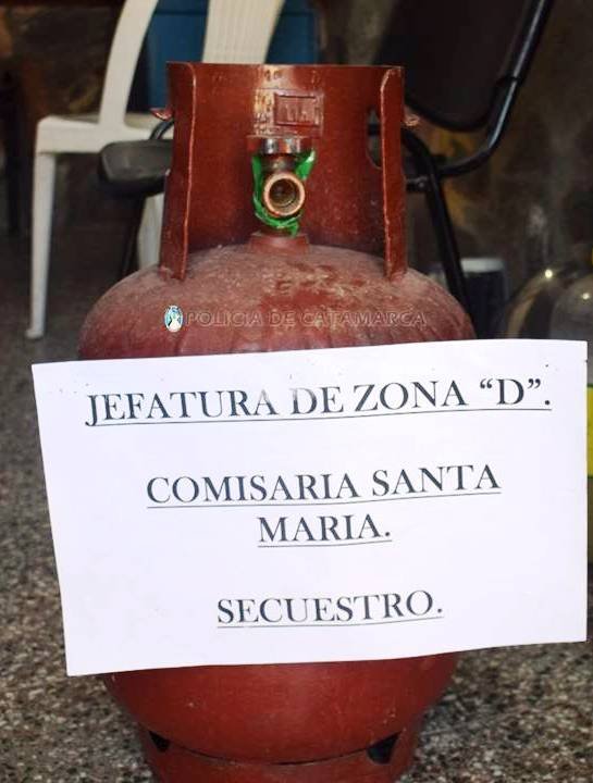 Aprehenden a un joven y recuperan una garrafa de gas sustraída en Santa María