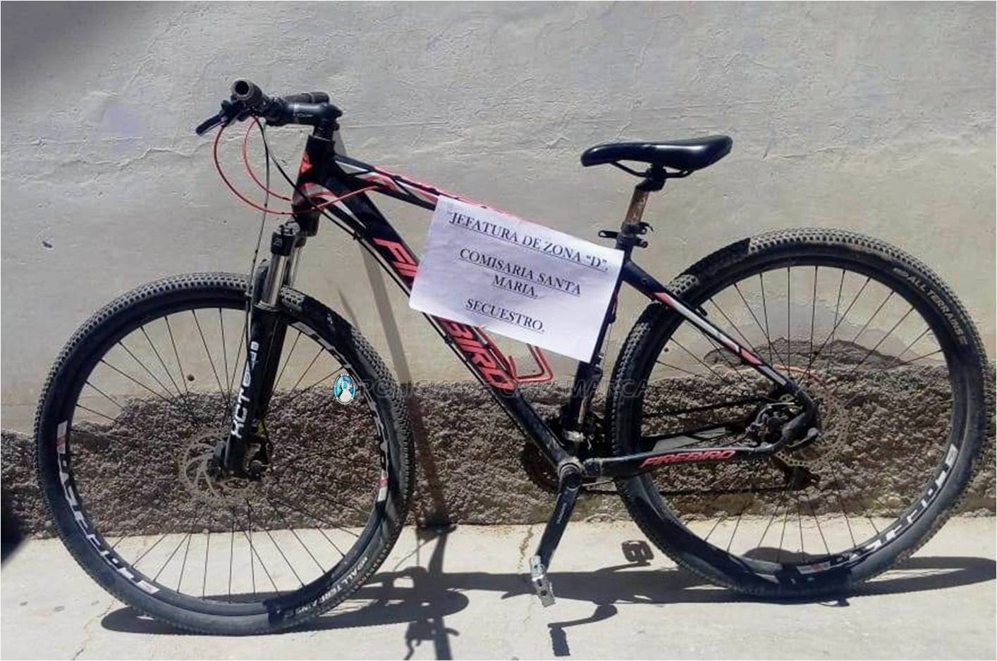 Recuperan una bicicleta sustraída en Santa María