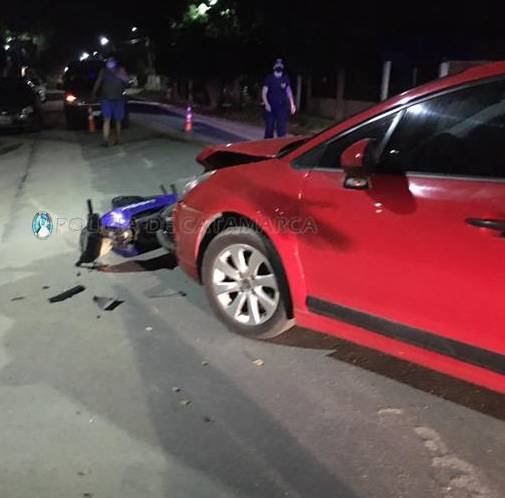Motociclista lesionado en un siniestro vial en Valle Viejo