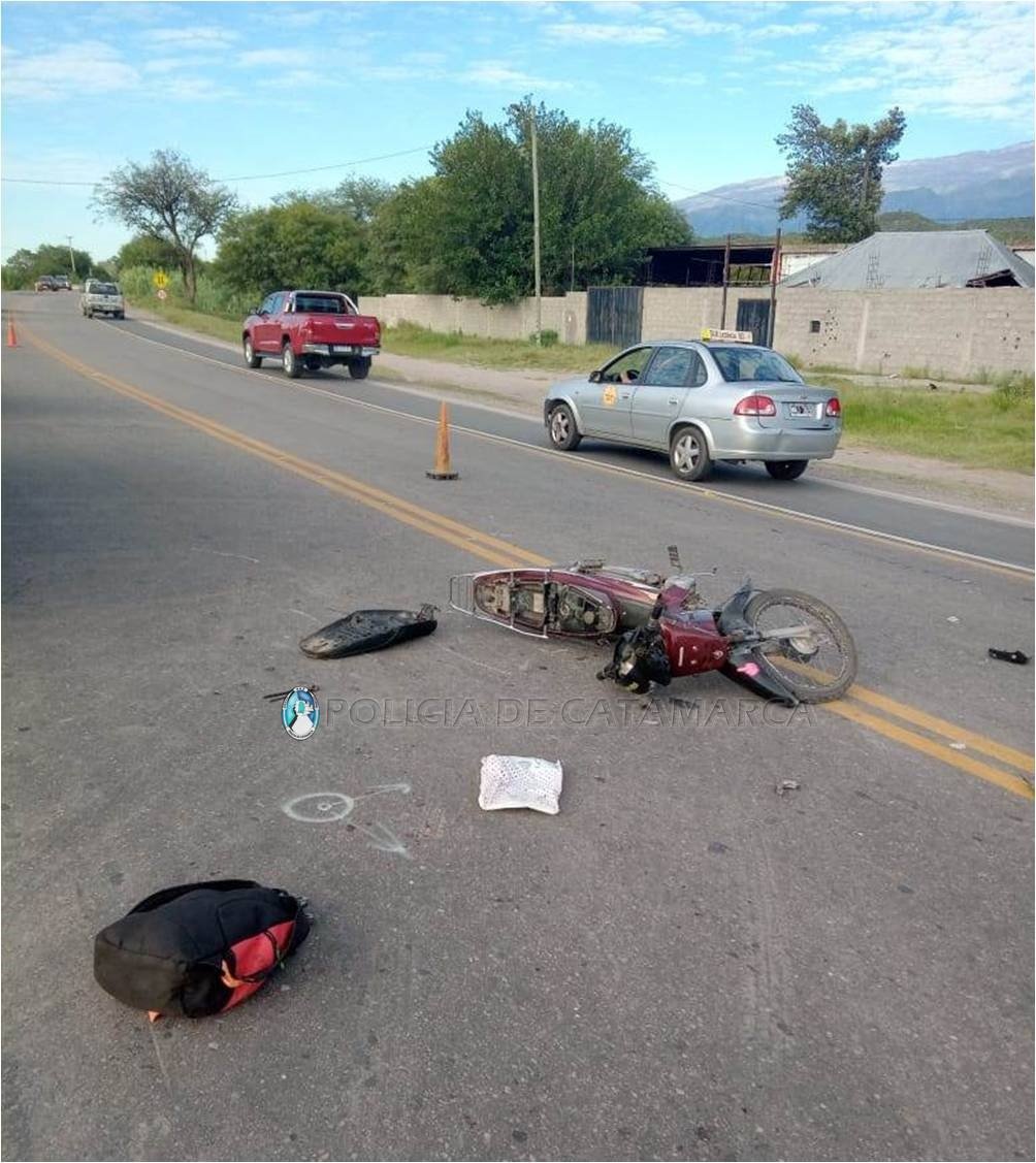 Dos motos protagonizaron un siniestro vial en Valle Viejo