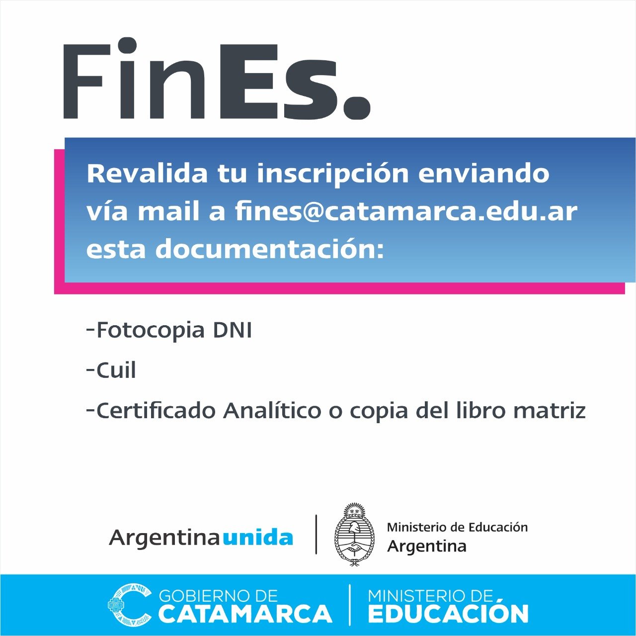 Revalización de documentación para FINES