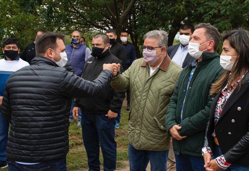 Raúl Jalil y su equipo recorrieron obras y anunciaron una nueva ruta