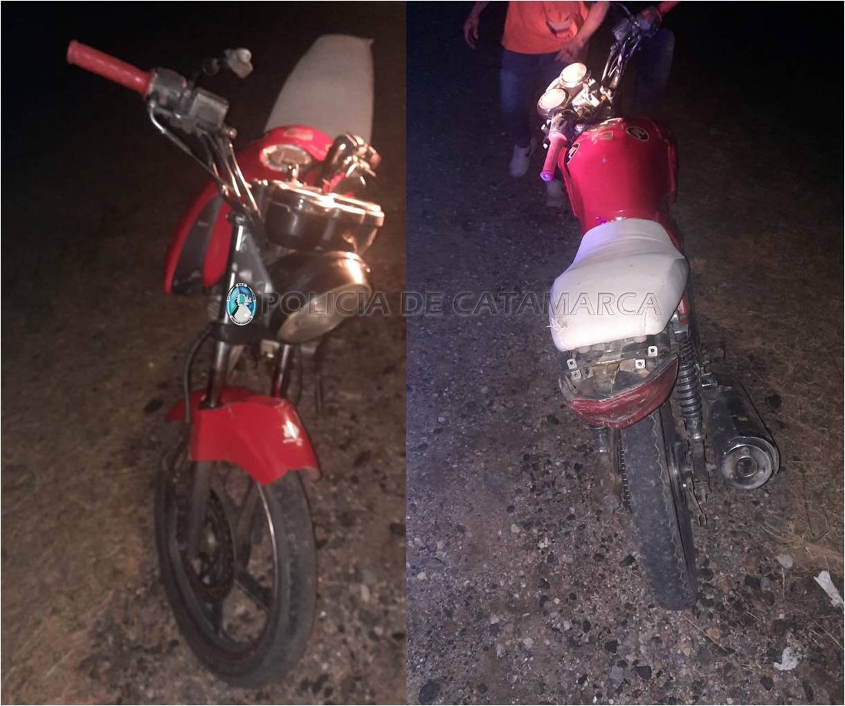 Joven derrapó en una moto y resultó lesionado en Valle Viejo