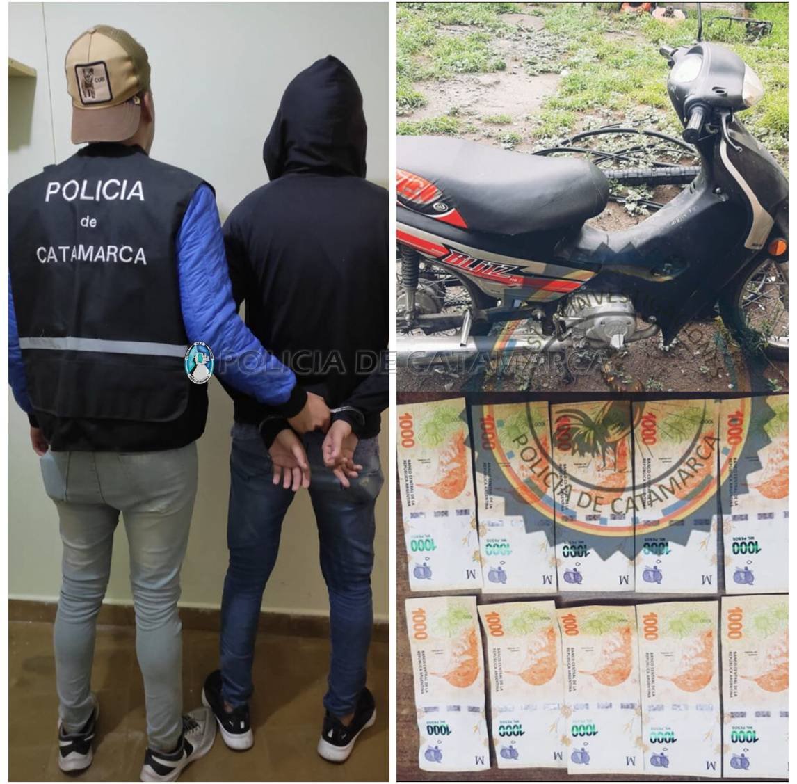 Tras un registro domiciliario recuperan dinero en efectivo sustraído y secuestran una moto en la zona sur de la Capital