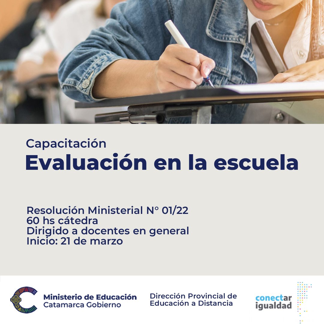 Capacitación «Evaluación en la Escuela» para docentes de Catamarca