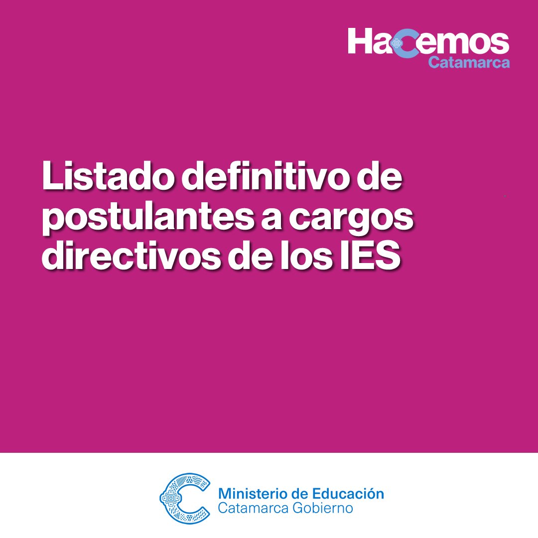 Listado definitivo de postulantes a cargos directivos de los IES