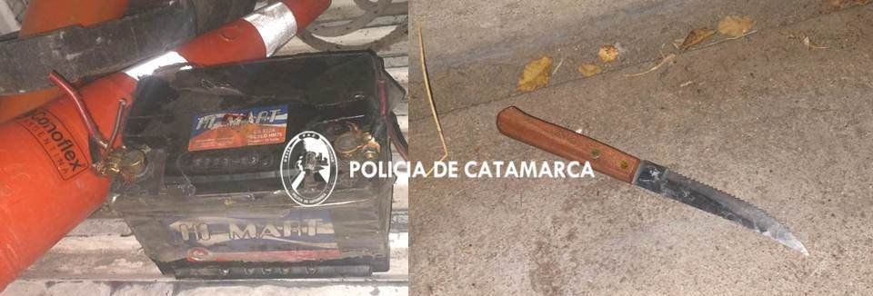 Policías recuperaron una batería sustraída y secuestran un arma blanca