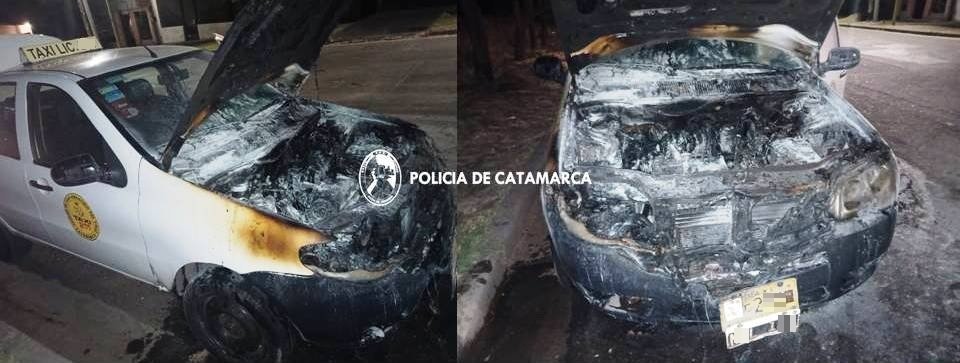 Policías sofocaron el incendio de un automóvil