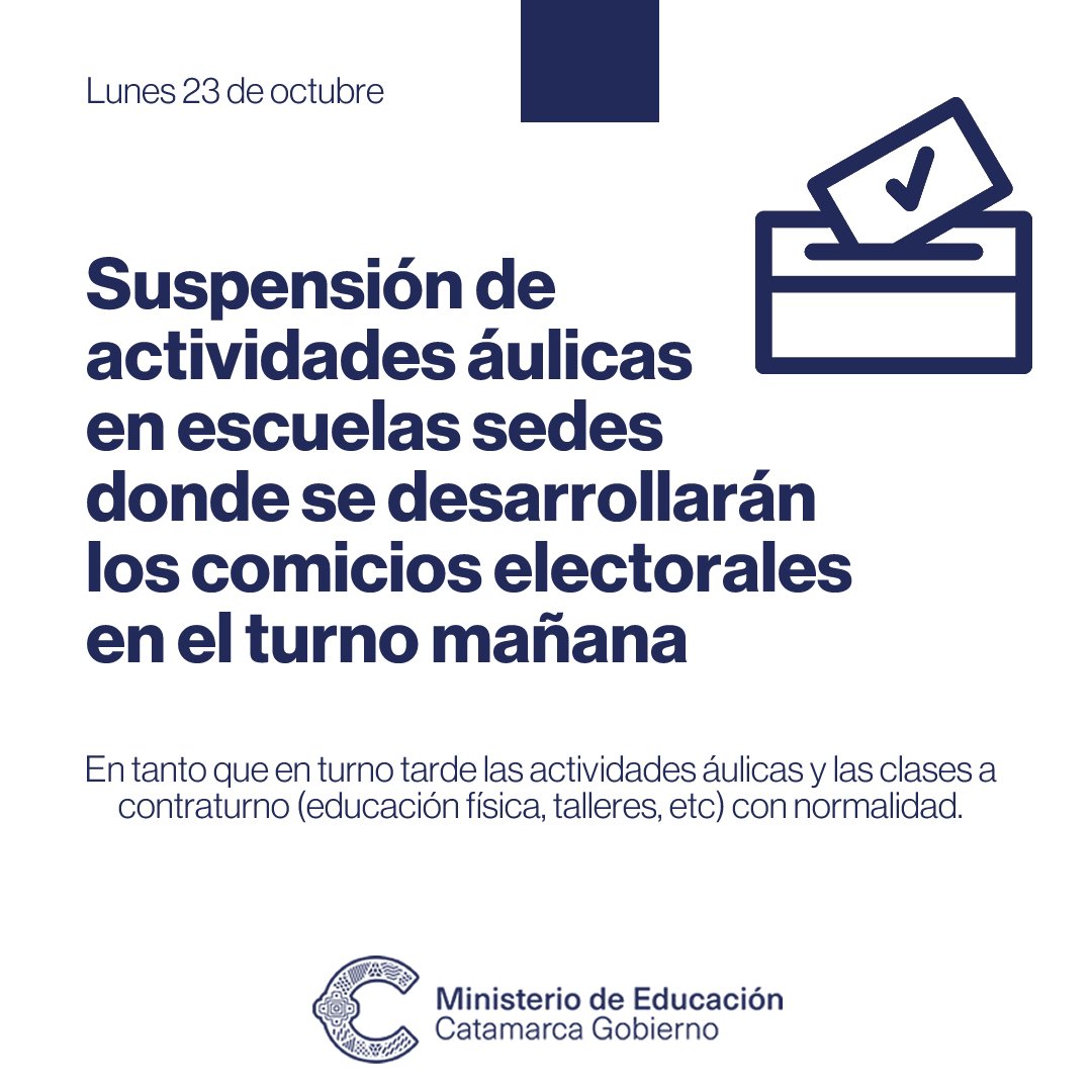 El lunes en el turno mañana no tendrán actividad las escuelas sedes de las elecciones