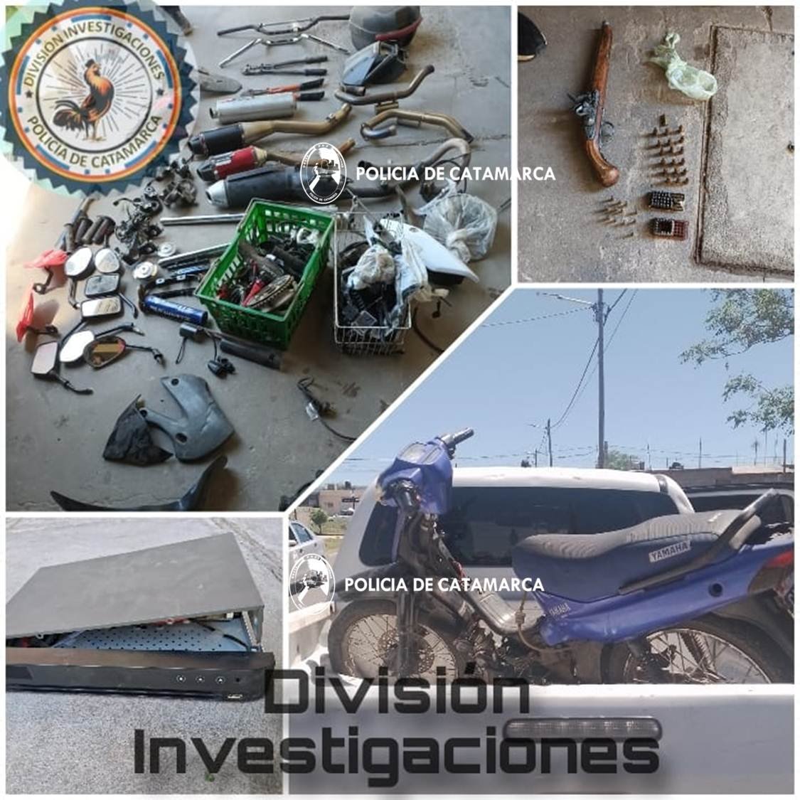 Tras realizar allanamientos, policías incautaron un arma de fuego y una motocicleta