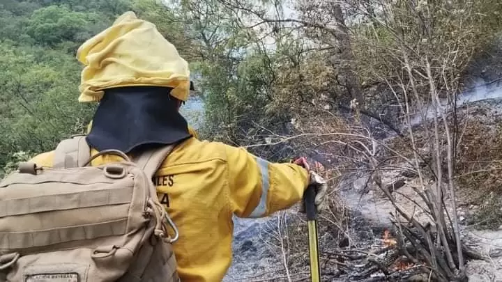 Bomberos combaten un incendio forestal en Huaycama con 45º de temperatura ambiente