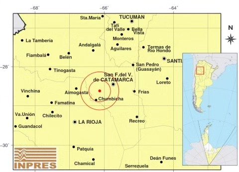 AHORA: temblores en Catamarca y La Rioja con menos de media hora de diferencia