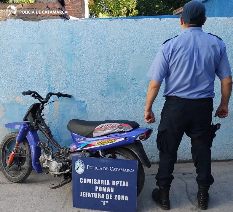 En Pomán policías secuestran una moto con pedido de la Provincia de La Rioja