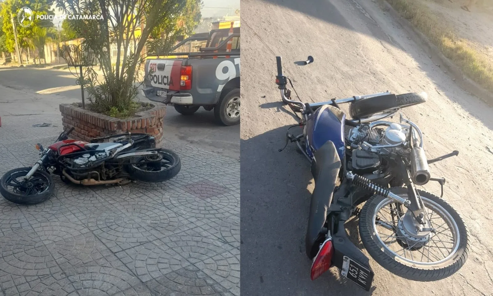 Motociclistas lesionados en un siniestro vial en Valle Viejo