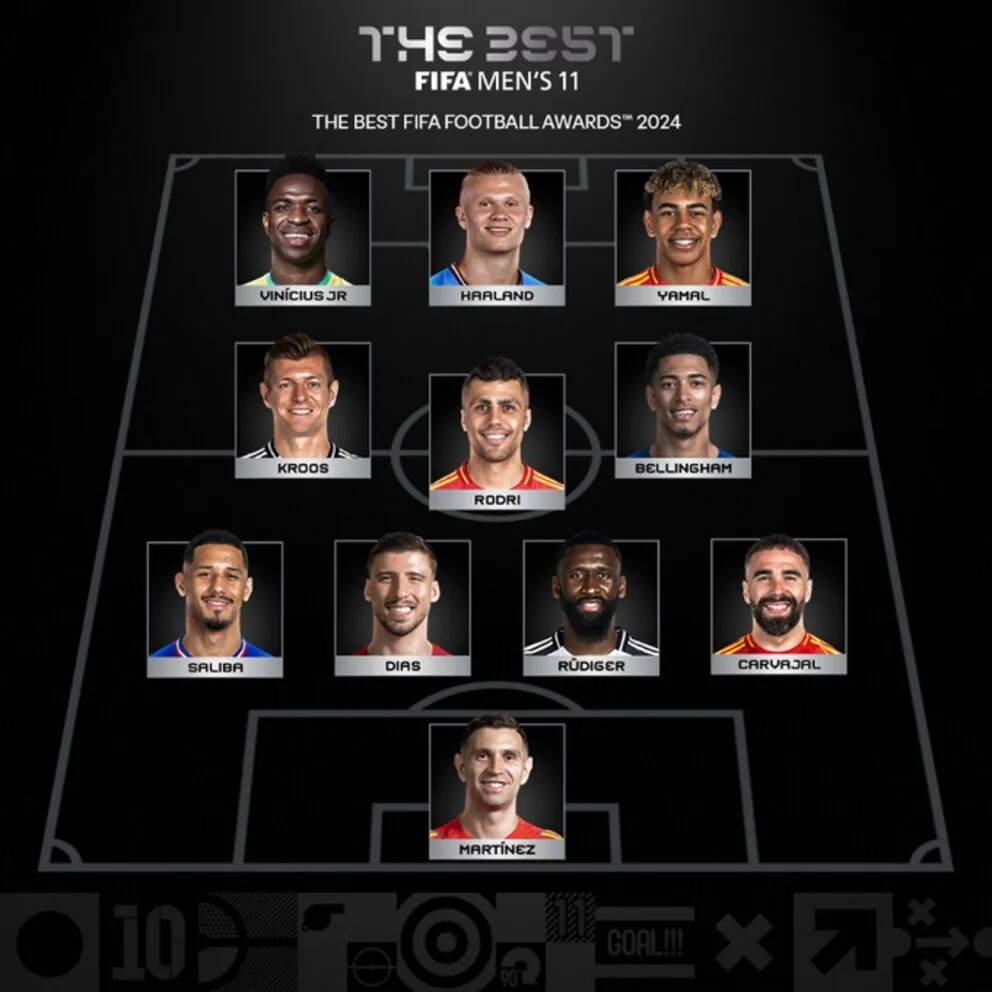 Vinicius Jr fue elegido como el mejor futbolista del año en los premios The Best