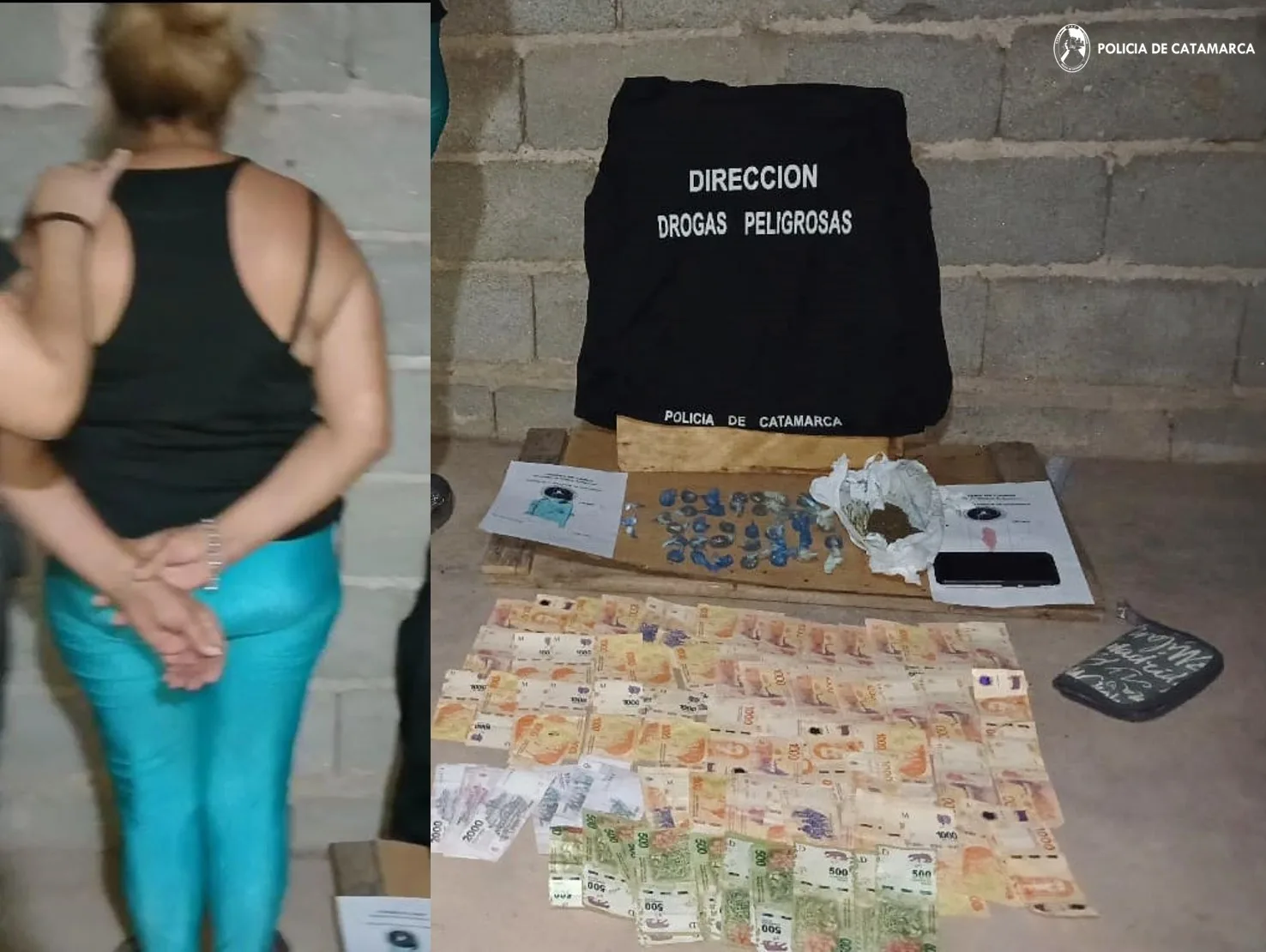 Tras una medida Judicial secuestran droga, dinero en efectivo y detienen a una mujer en La Paz