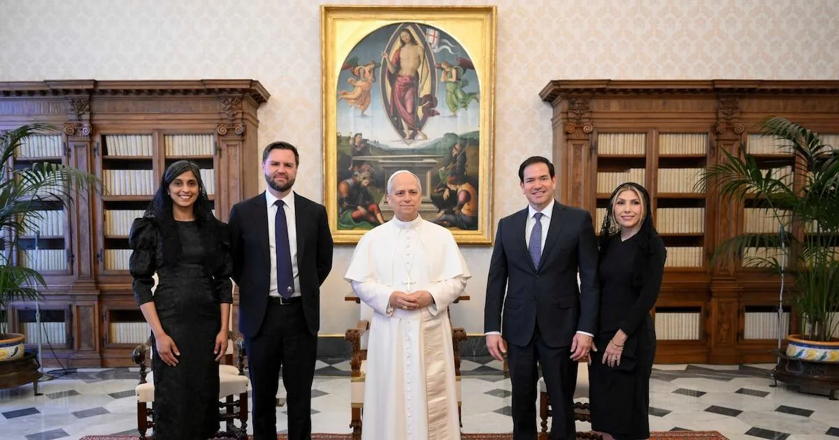 El papa León XIV recibe a J.D. Vance y Marco Rubio en histórica audiencia