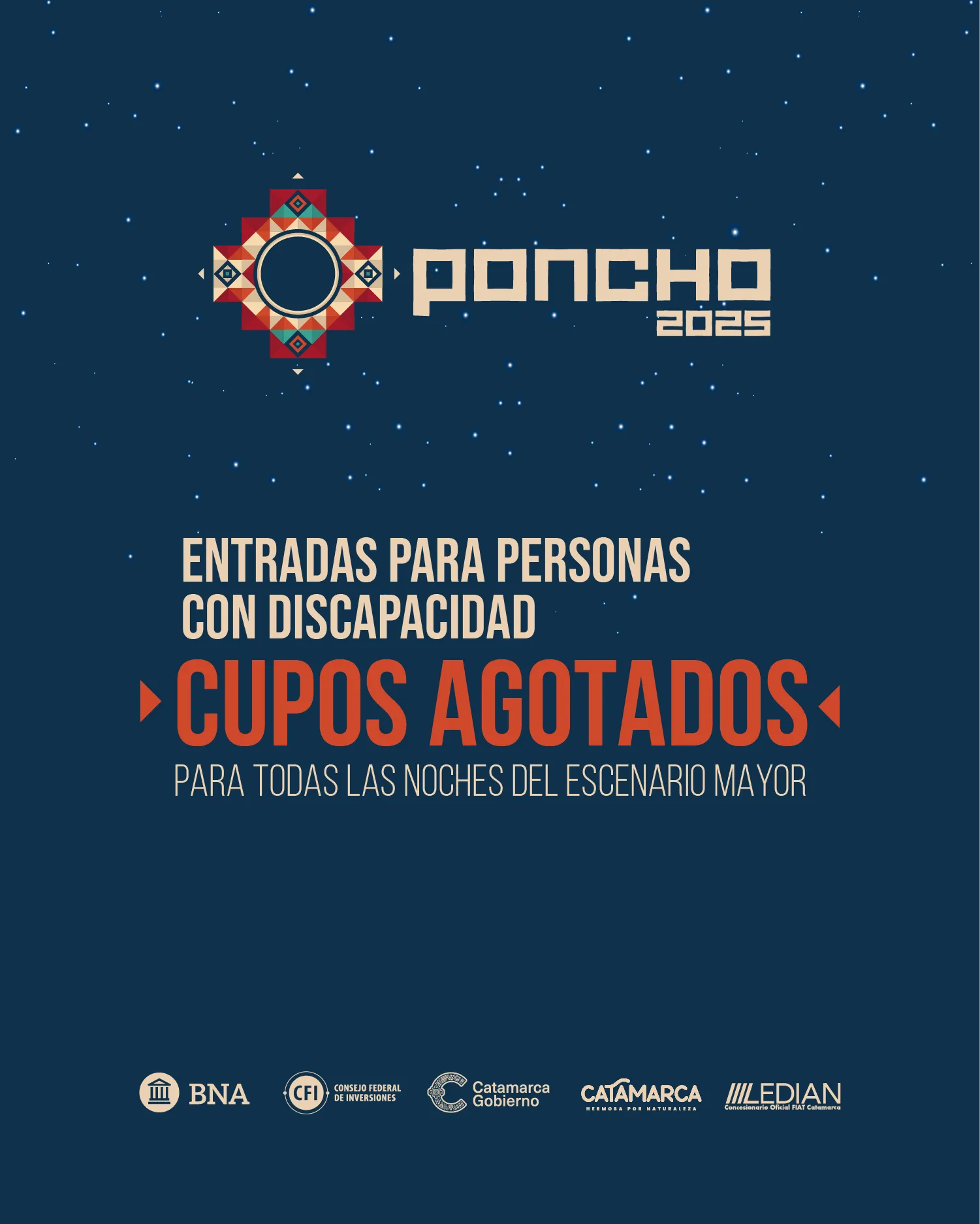Poncho 2025: se agotaron las entradas para personas con discapacidad