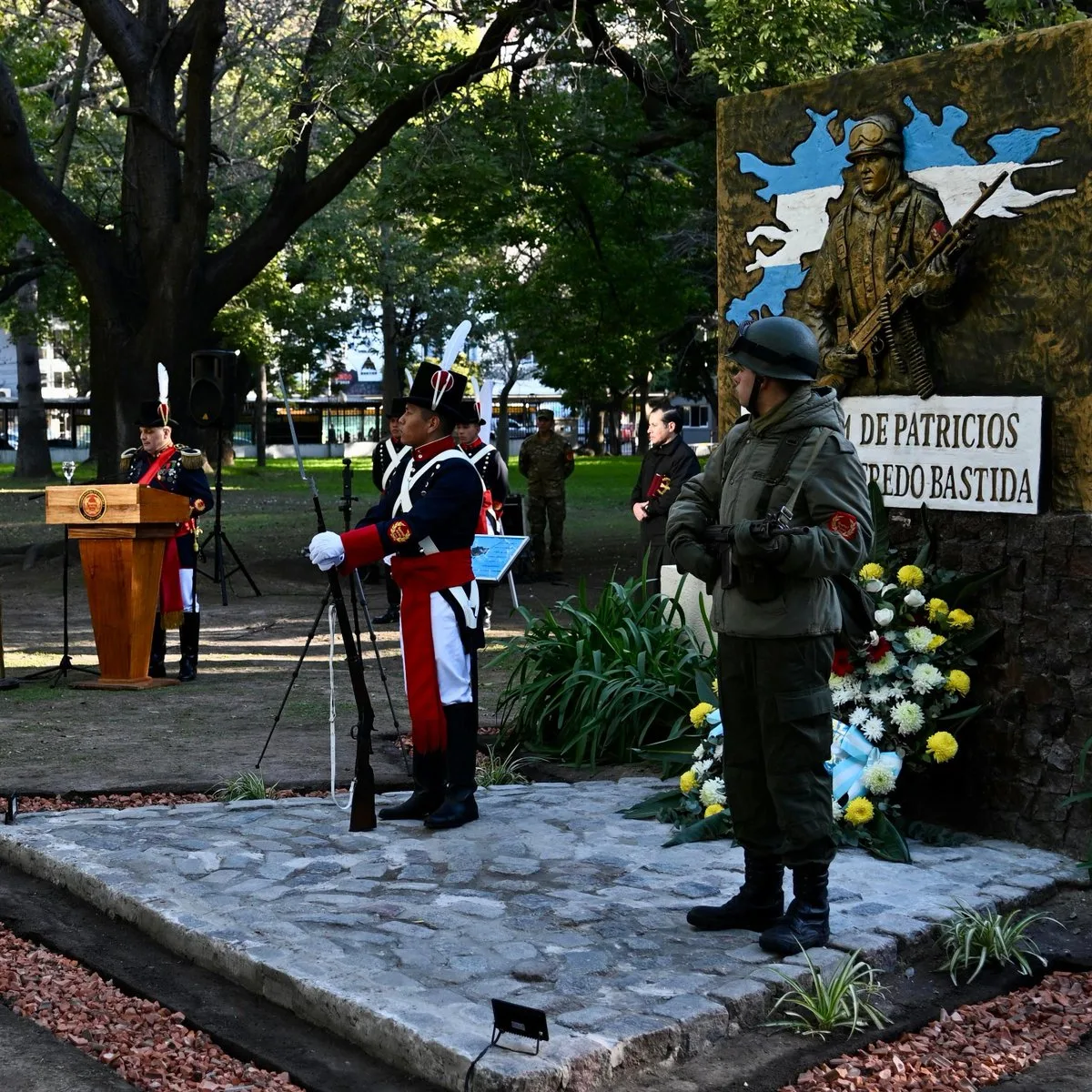 Homenaje al soldado Claudio Bastida: el Regimiento de Patricios recordó al único caído de la unidad en Malvinas