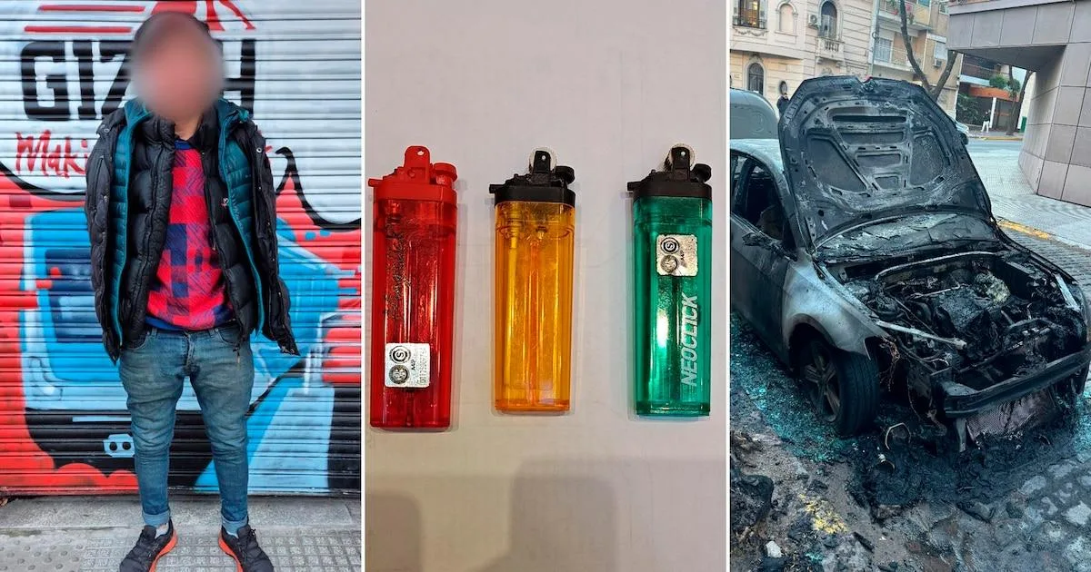 Hombre detenido por prender fuego a un auto: imágenes de cámaras de seguridad lo incriminan